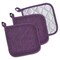 Contemporary Home Living Quilted Terry Cotton Kitchen Potholders - 7" - Eggplant Purple - Set of 3